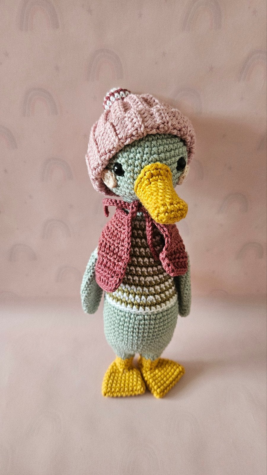 Gehaakte Eend Knuffel met Winterkleding - Handgemaakt, Kinderen en Baby's, Speelgoed | Knuffels en Pluche, Overige merken, Overige karakters