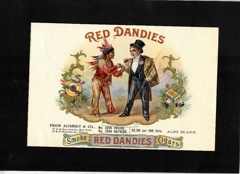 Red Dandies   etiket, Ophalen of Verzenden, Gebruikt, Sigarenbandjes