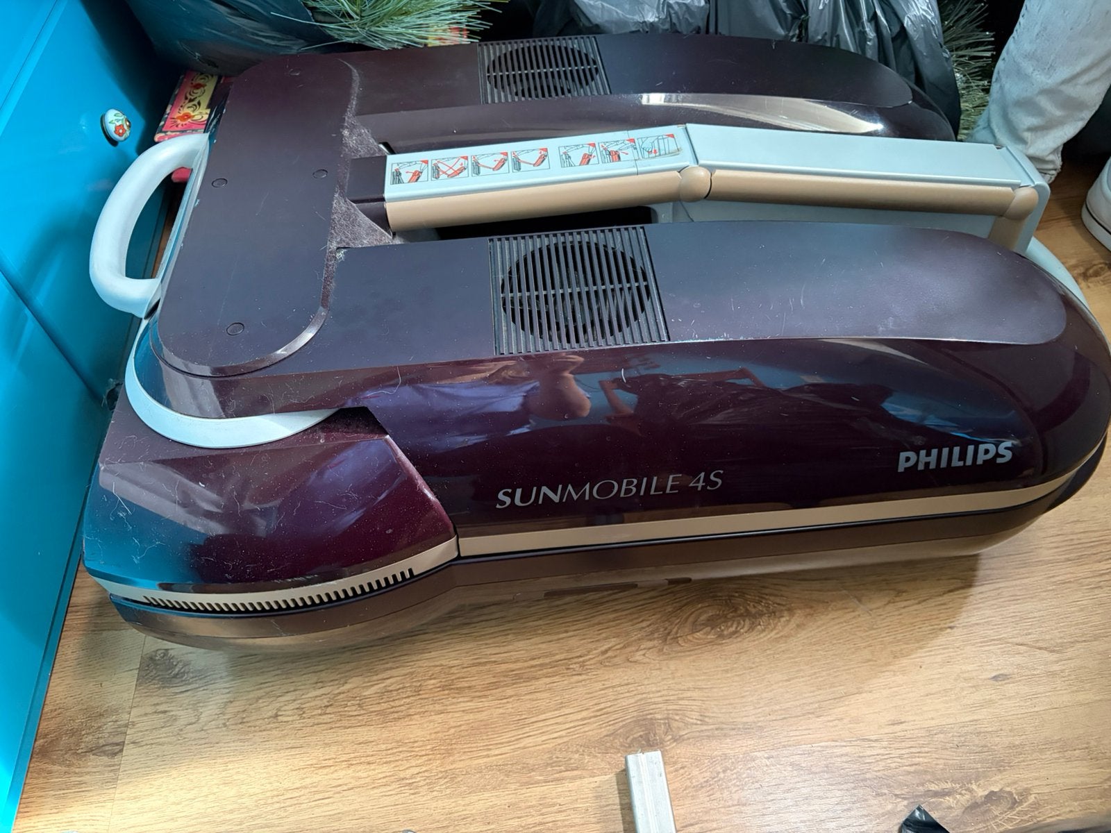 Zonnebank philips sunmobile 4s, Witgoed en Apparatuur, Zonnebanken en Gezichtsbruiners, Ophalen, Gebruikt, Zonnebank enkelzijdig