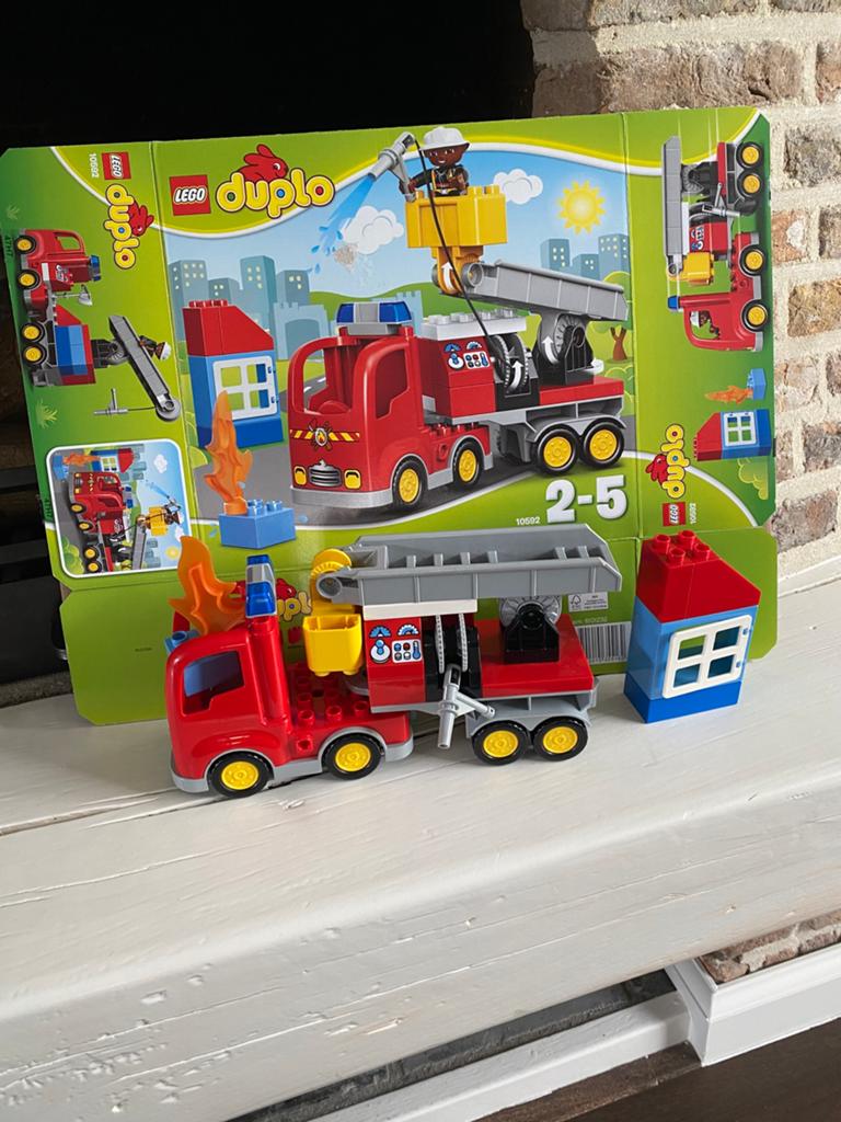LEGO Duplo Brandweerwagen 10592 - Complete set, City, Ophalen of Verzenden, Zo goed als nieuw, Compleet