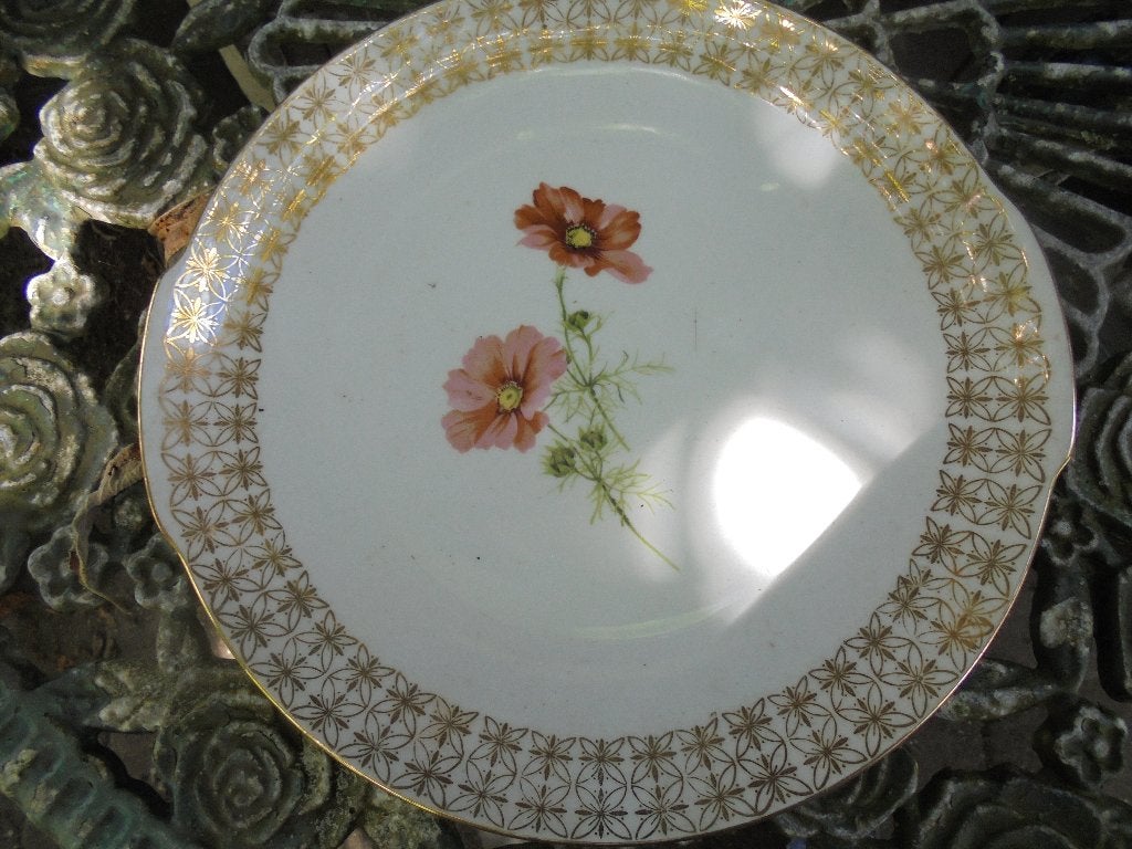 VINTAGE! Jaren '70 Gebakschaal Winterling Bavaria klap roos, Antiek en Kunst, Ophalen of Verzenden