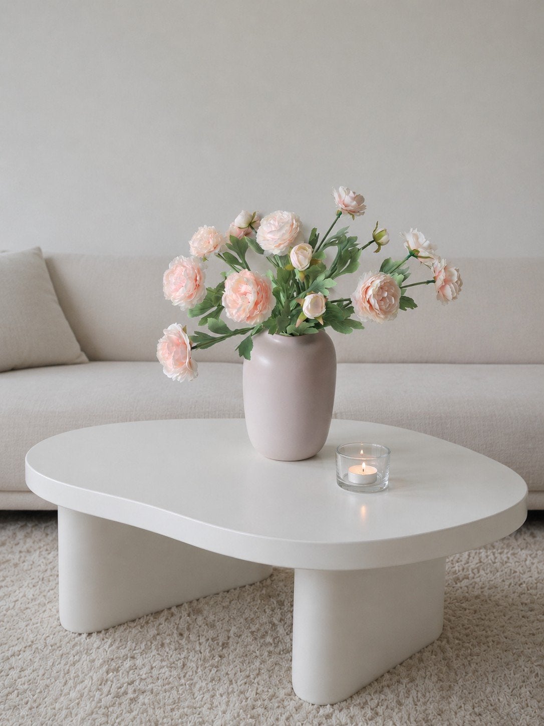 Pioenrozen Champagne Roze, Ophalen of Verzenden, Rond, Minder dan 50 cm, Minder dan 50 cm
