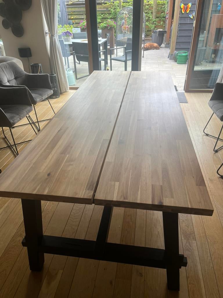 Ikea skogsta tafel acacia 235x100., Huis en Inrichting, Tafels | Eettafels, Gebruikt, 50 tot 100 cm, 200 cm of meer, Vijf personen of meer