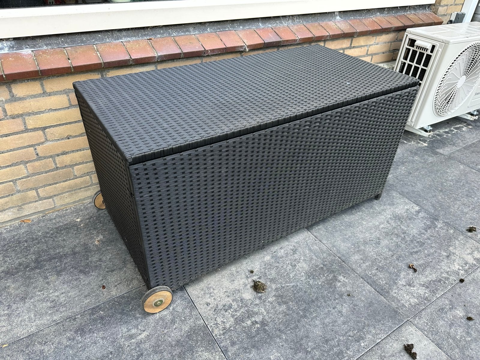 Zwarte Opbergbox met Wieltjes, Ophalen, Zo goed als nieuw, Kunststof, Overige typen