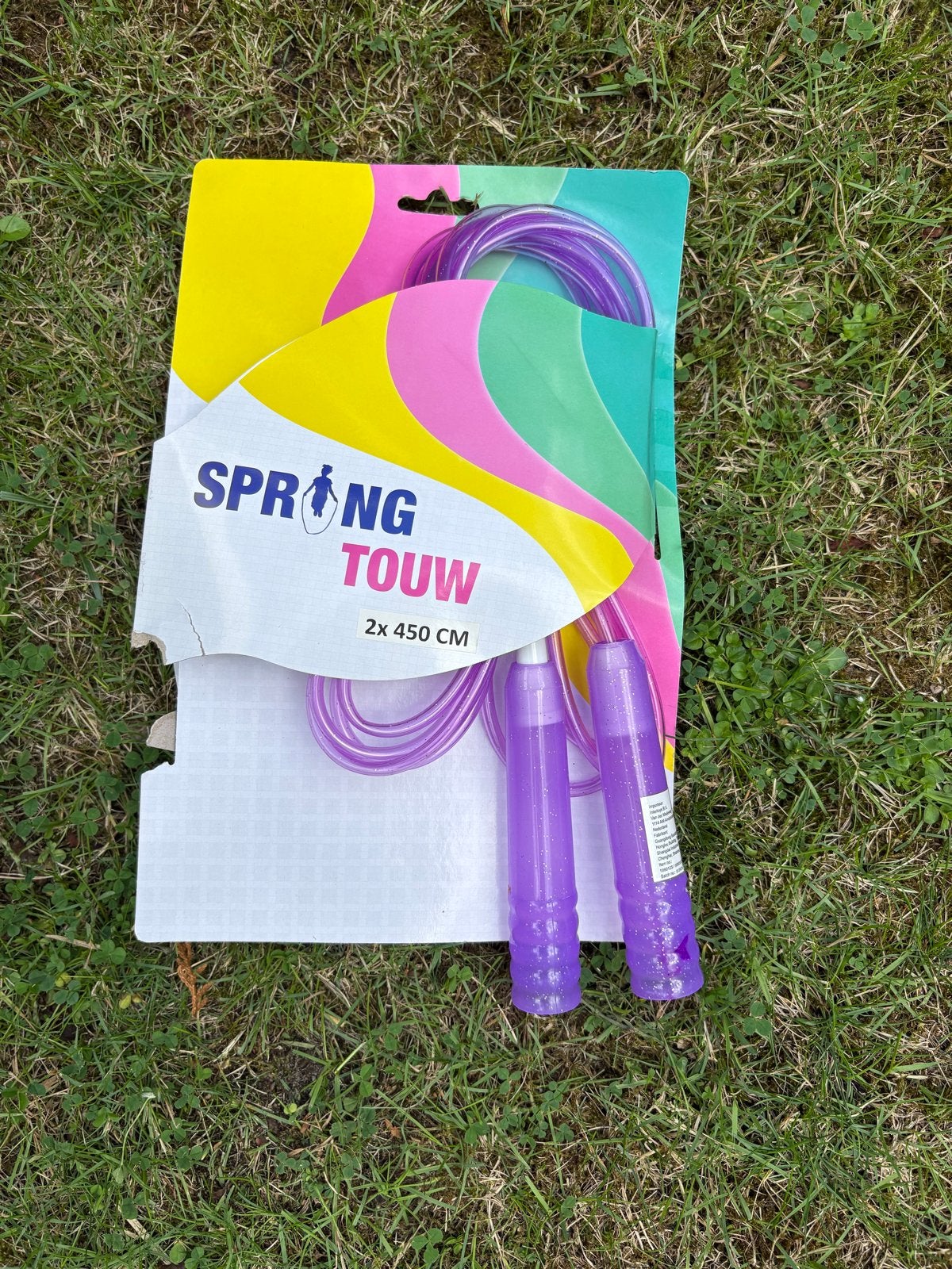 Paars springtouw 1x 450 cm, Ophalen, Sport-springtouw, Nieuw