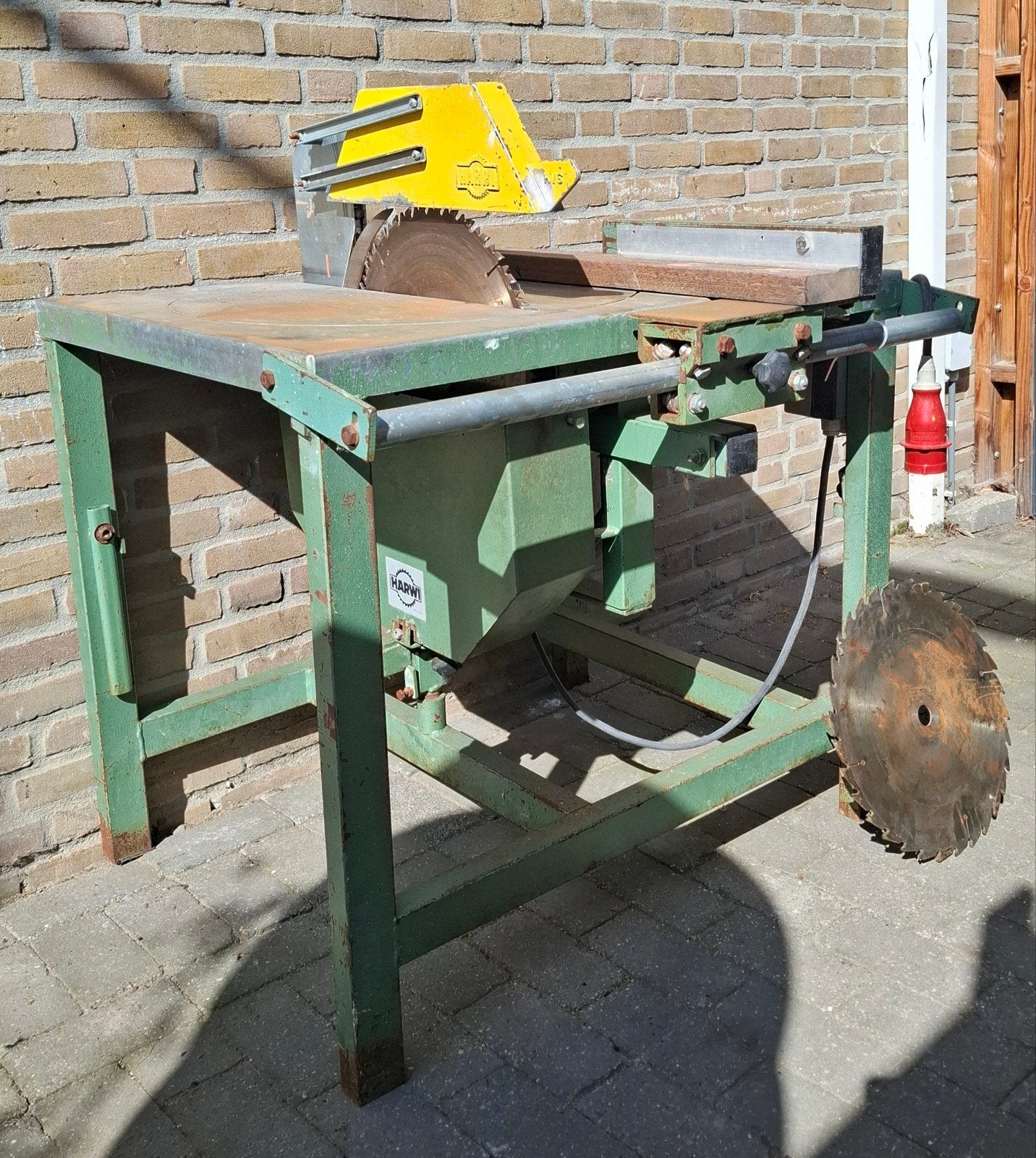Harwi Zaatafel 400 volt  Tafelzaag Bouwzaag Cirkelzaag, Ophalen, Gebruikt, Cirkelzaag, 70 mm of meer