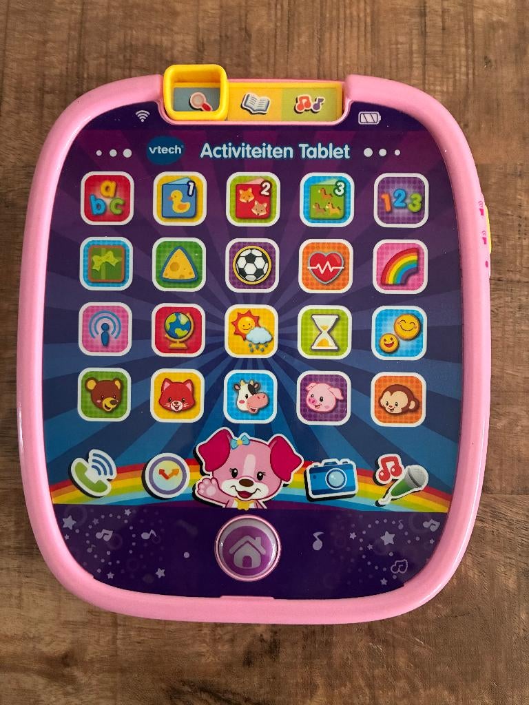 Vtech activiteiten tablet roze met licht en geluid. PRIMA., Kinderen en Baby's, Speelgoed | Vtech, Gebruikt, 6 maanden tot 2 jaar