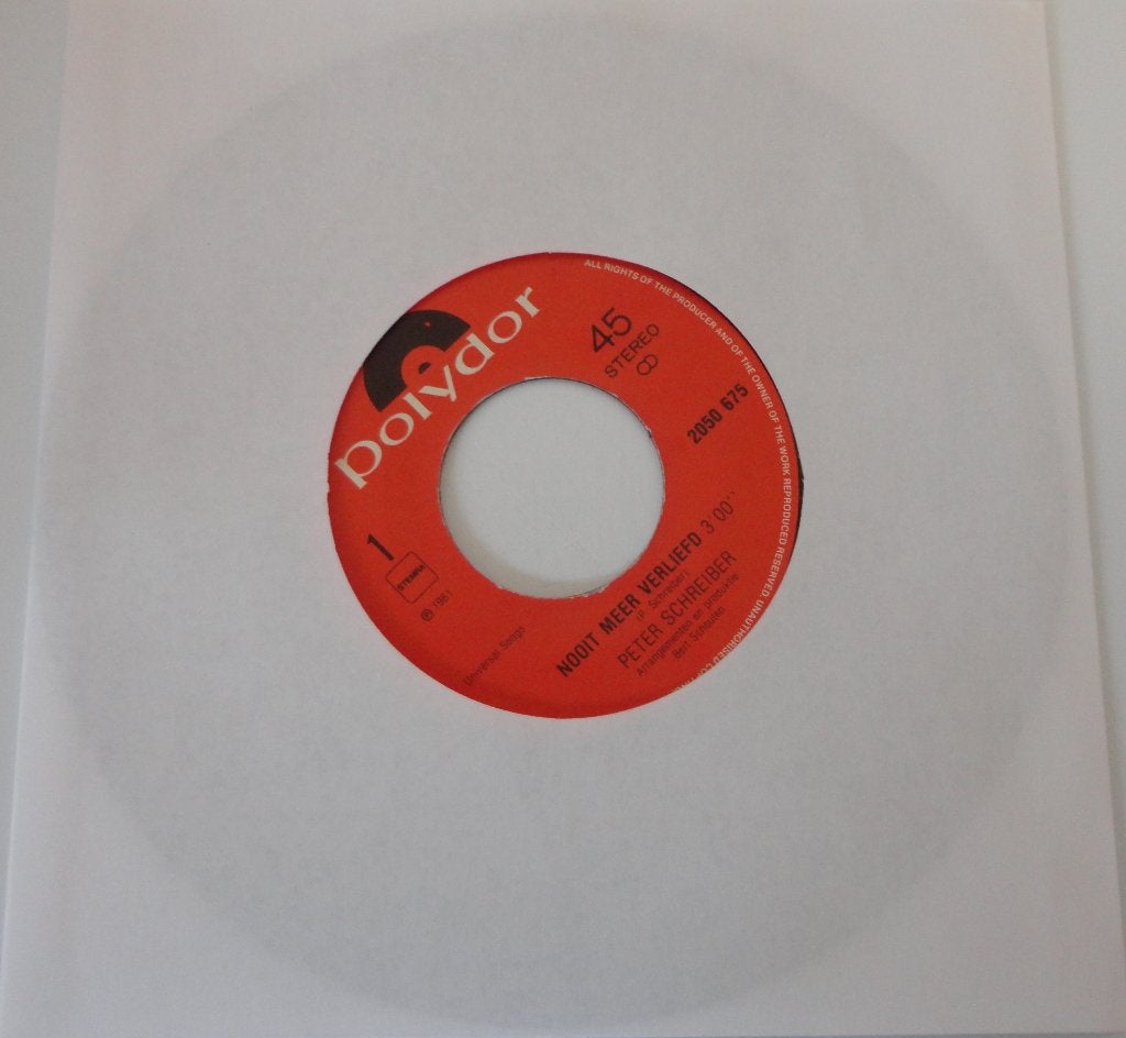 Peter Schreiber > Nooit meer verliefd, Cd's en Dvd's, Vinyl Singles, Ophalen of Verzenden, Gebruikt, 7 inch, Nederlandstalig