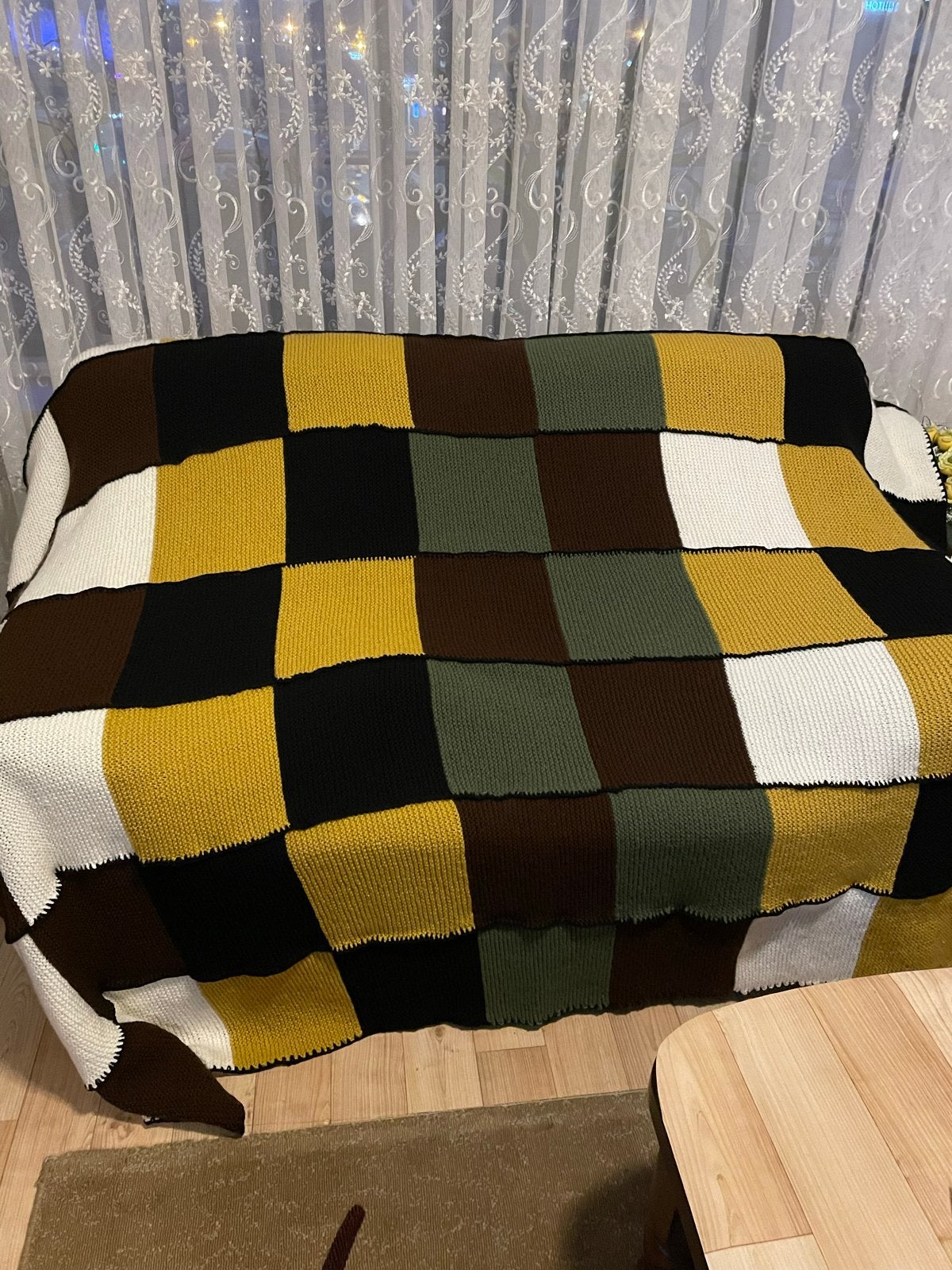 Nieuw gebreide woonplaid - Handgemaakt en kleurrijk, Ophalen of Verzenden, Nieuw