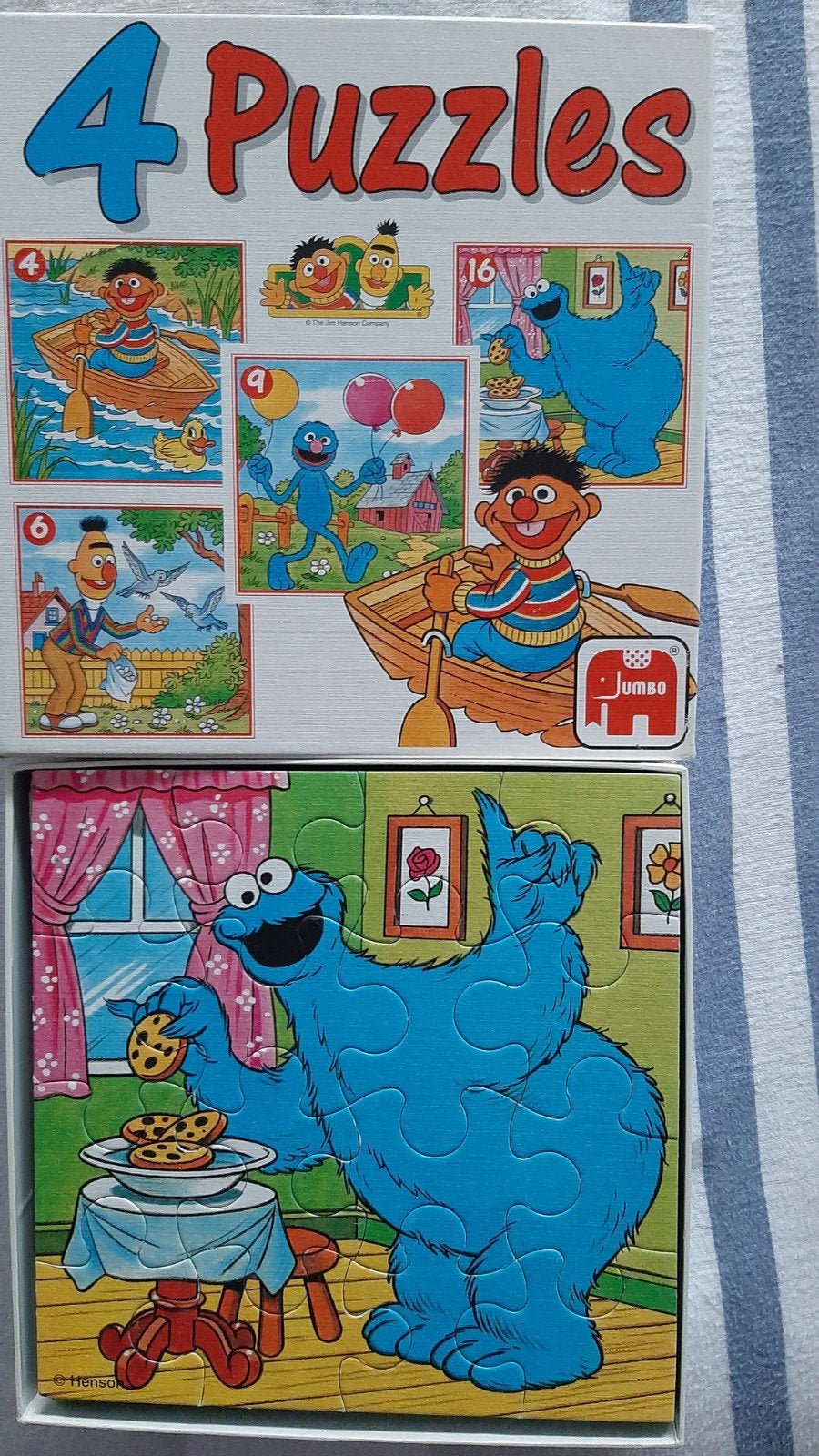 Jumbo Sesamstraat 4 Puzzels (4, 6, 9, 16 stukjes), Ophalen of Verzenden