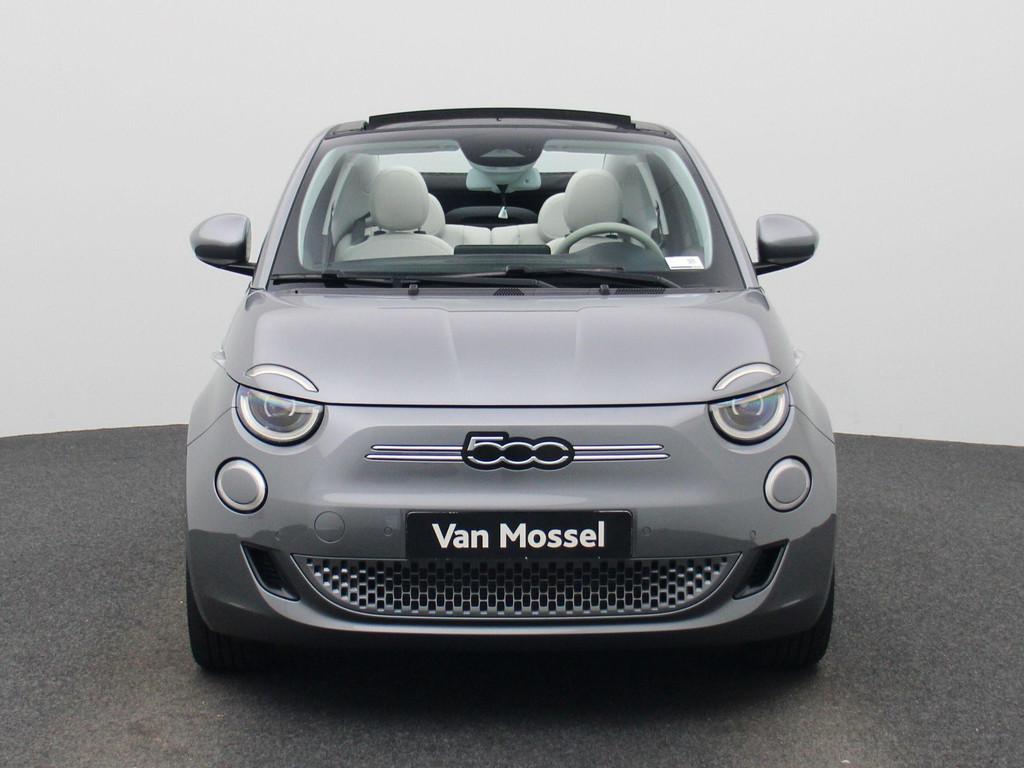Fiat 500C 42 kWh La Prima Cabrio | LMV | Navi | Cruise | App, Auto's, 12 maanden, Stof, Gebruikt, 118 pk
