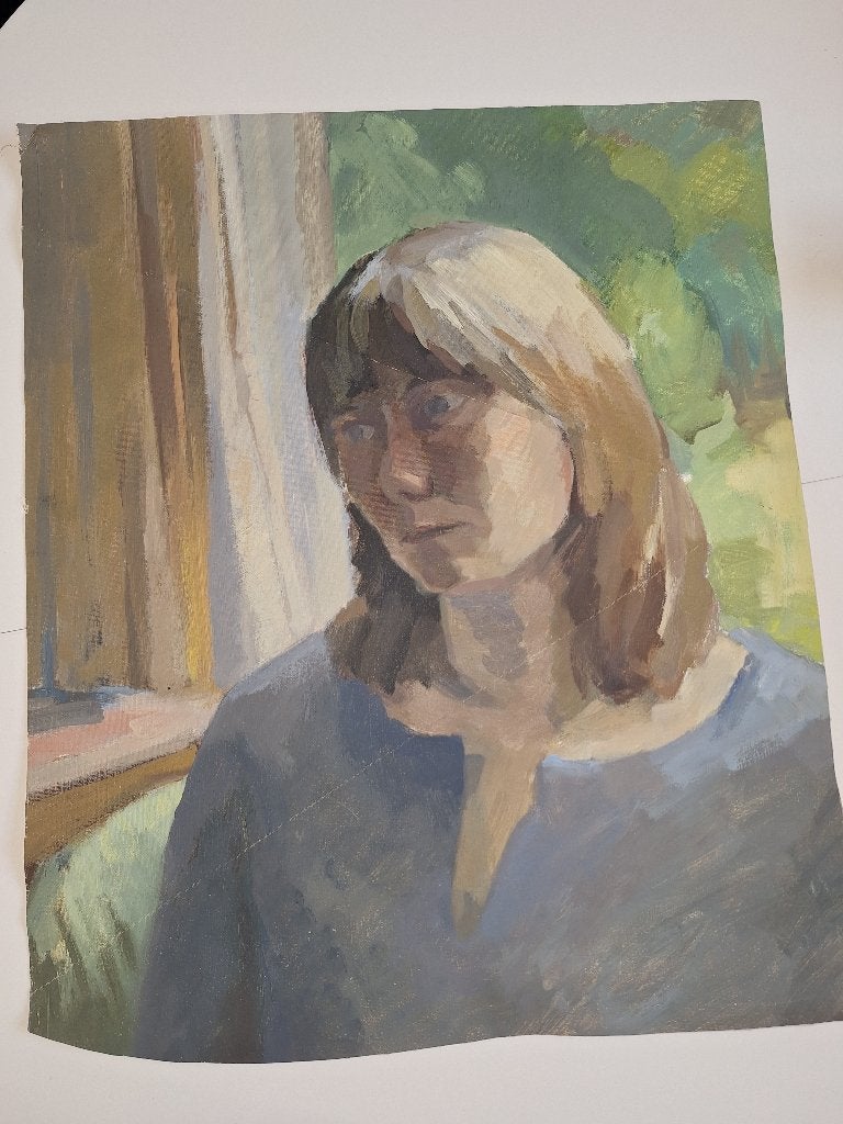 Jan van Asbeck Schilderij op linnendoek - Portret, Antiek en Kunst, Ophalen, Doek, Portret of Personen, Olieverf