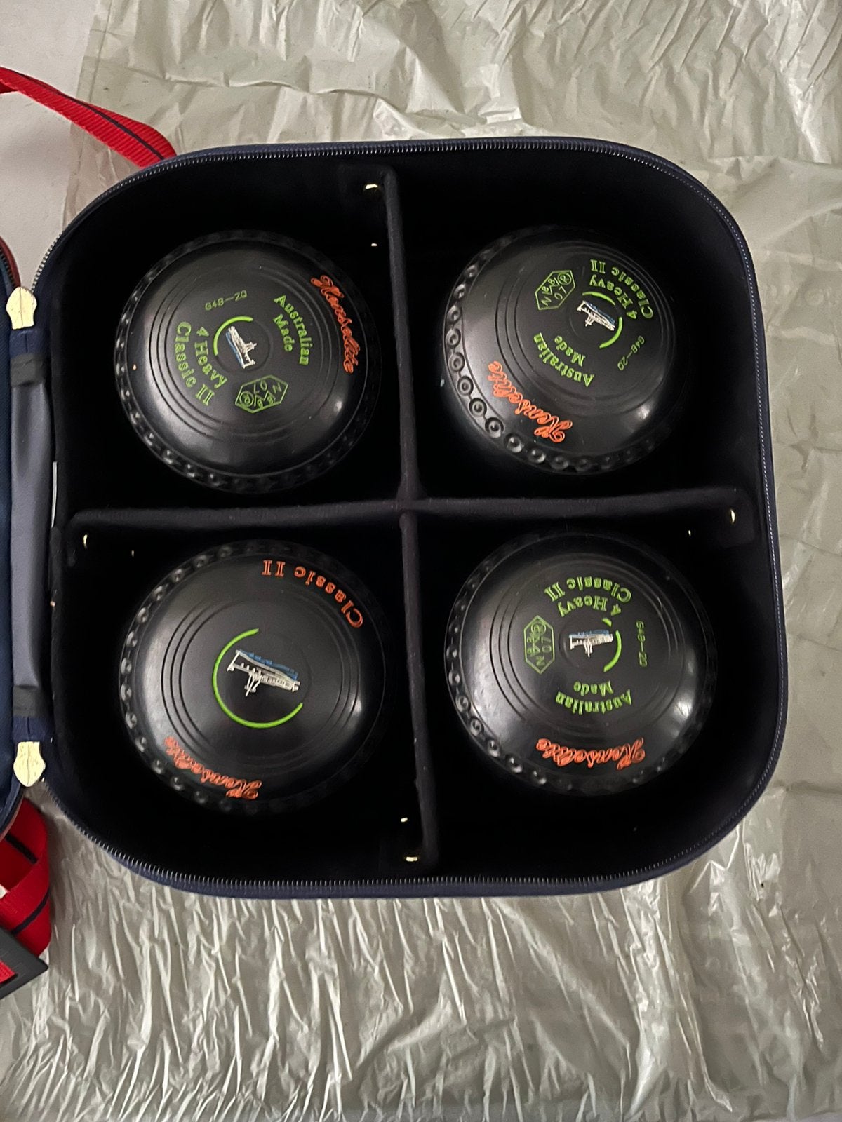 4 Mooie Australian made Bowls in bijbehorende tas, Ophalen, Zo goed als nieuw