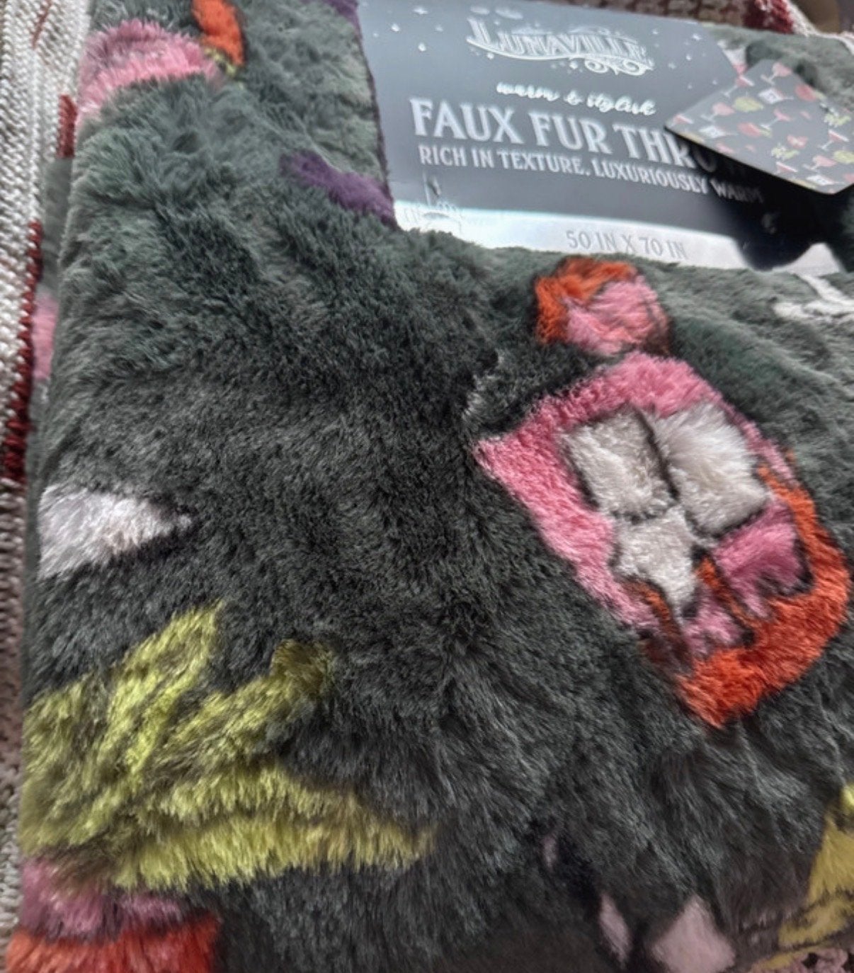 Lunaville Faux Fur Plaid - Halloween Cocktails, 100 tot 150 cm, Nieuw, Ophalen of Verzenden, 150 tot 200 cm