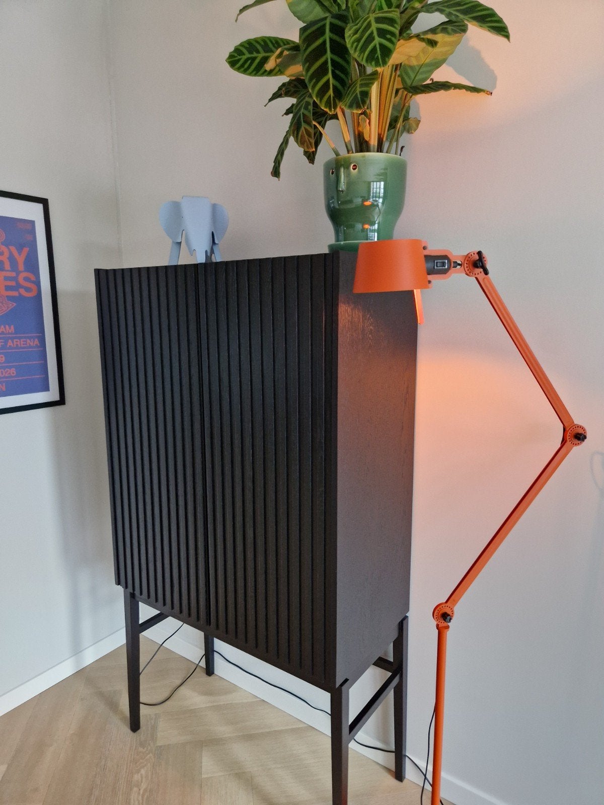 Tonone Bolt Vloerlamp Oranje - 2 Armen, Ophalen, Zo goed als nieuw, Metaal, Design