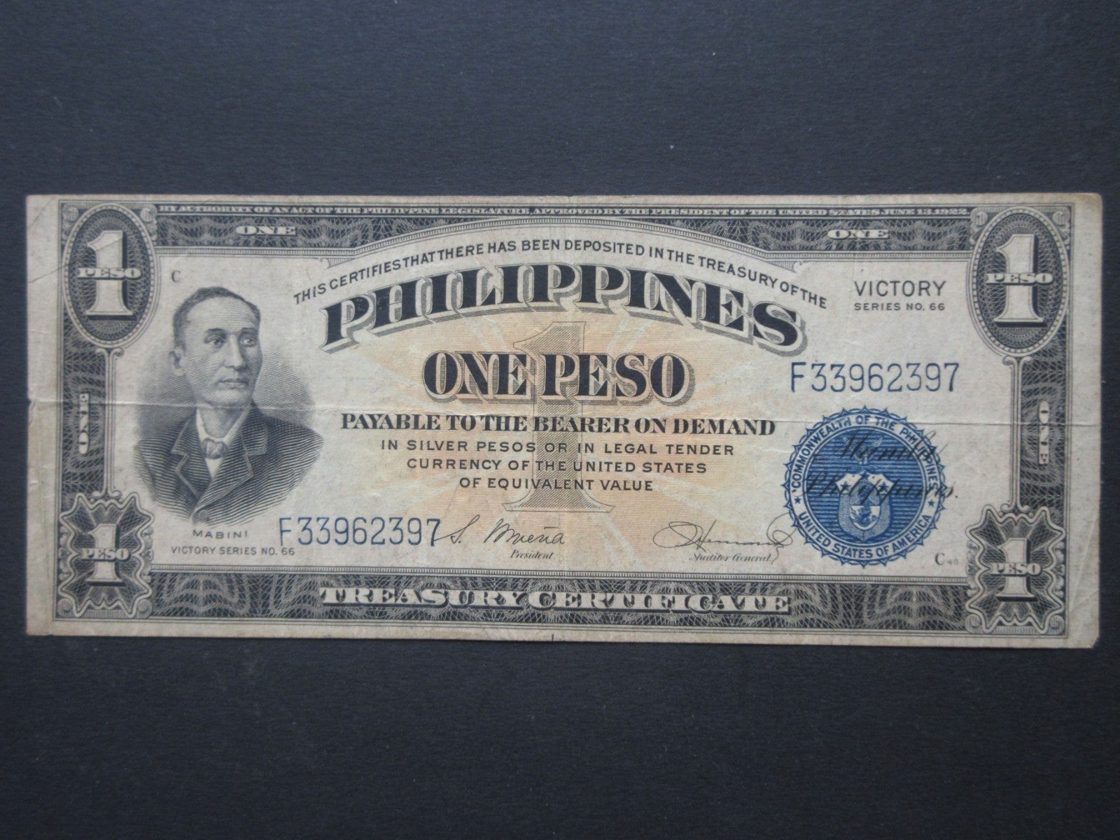 1 Peso 1944 Filipijnen VICTORY WW2, Verzenden, Zuidoost-Azië, Los biljet