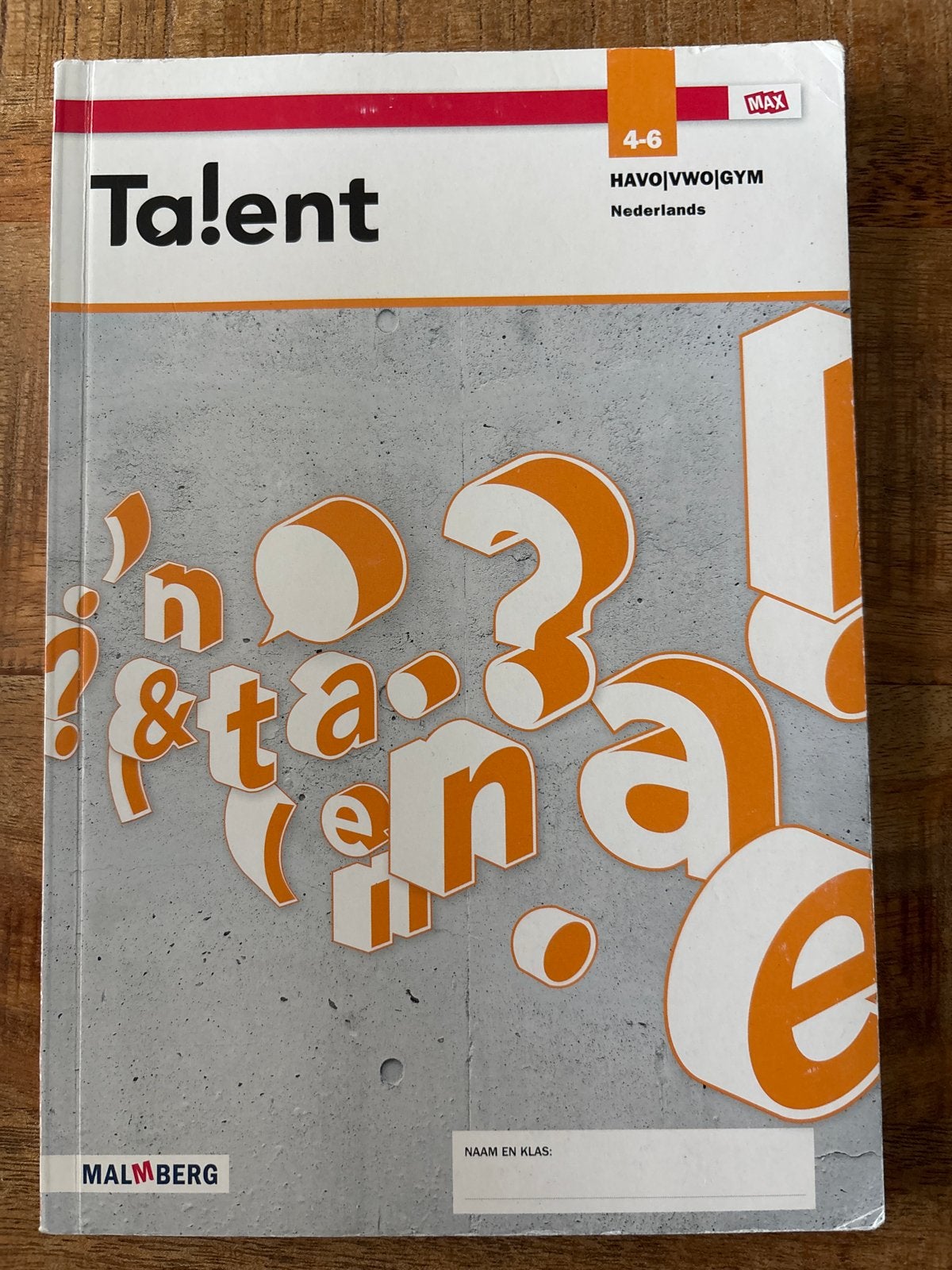 Ta!ent Nederlands 4-6 Vakboek HAVO/VWO/GYM (Malmberg), Ophalen of Verzenden, Zo goed als nieuw, HAVO, Nederlands