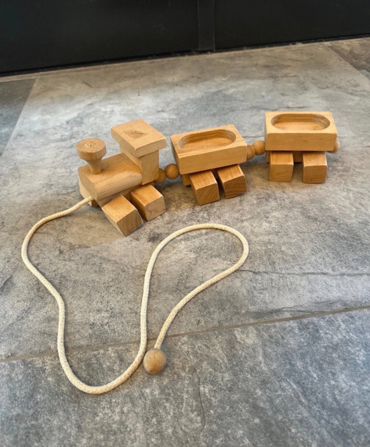 Houten treintje (om evt. te personaliseren), Ophalen of Verzenden, Nieuw, Duw- of Trekspeelgoed