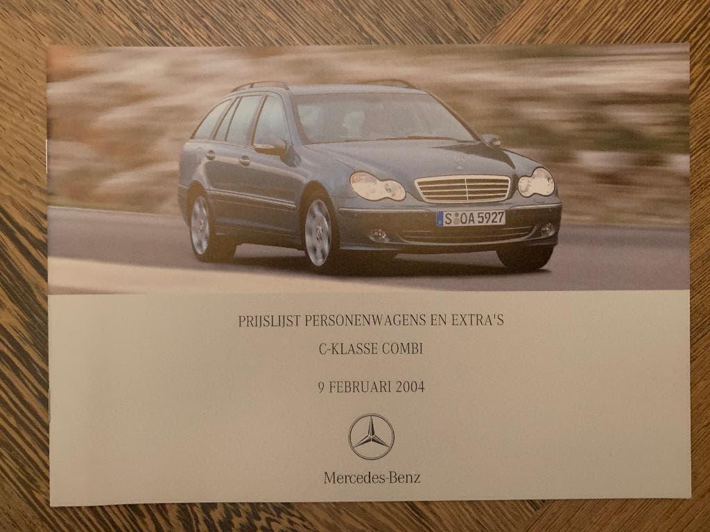 Prijslijst Mercedes-Benz C-klasse combi S203 W203 2004 nieuw, Boeken, Auto's | Folders en Tijdschriften, Nieuw, Mercedes, Ophalen of Verzenden