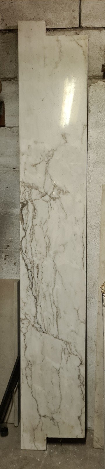 Marmeren plaat - Wit met grijze aders - 258x40 cm, Doe-het-zelf en Verbouw, Metalen, Ophalen, Gebruikt, Overige metalen