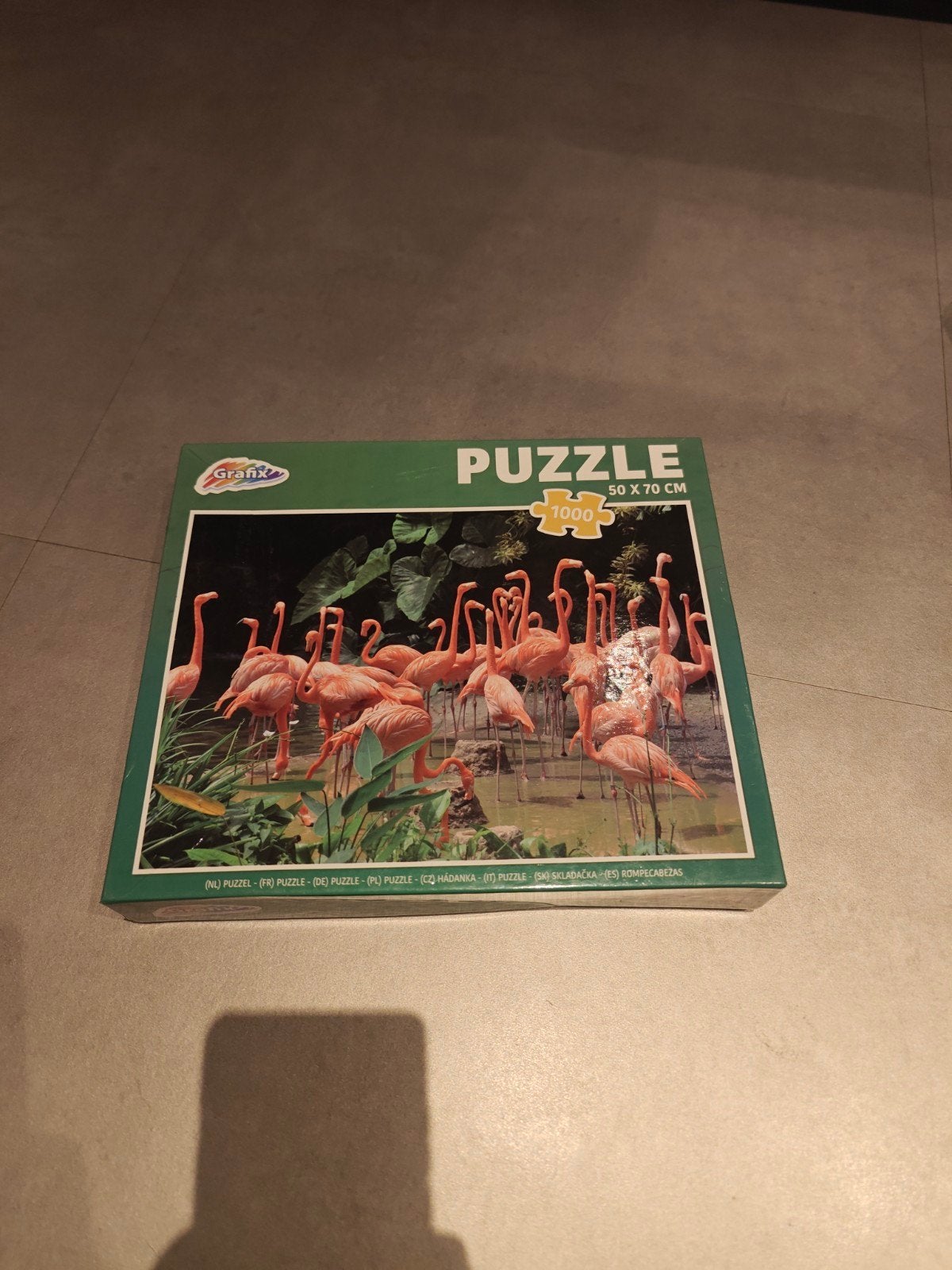 Leuke flamingo puzzel - 1000 stukjes, Hobby en Vrije tijd, Ophalen, 500 t/m 1500 stukjes, Zo goed als nieuw, Legpuzzel