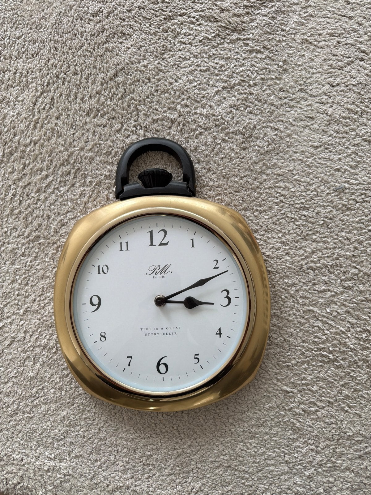 Rivièra Maison Wandklok Zakhorloge Stijl Goud Zwart, Ophalen