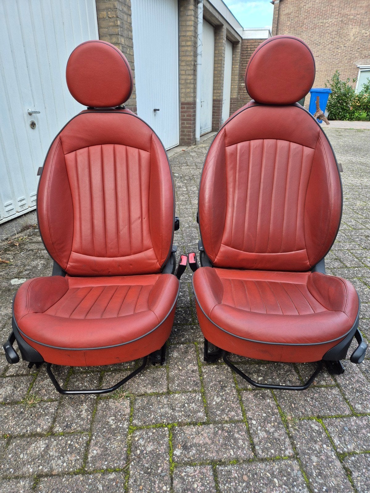 Mini Cooper R56 Interieur Rood Lederen Stoelen en Panelen, Ophalen, Mini