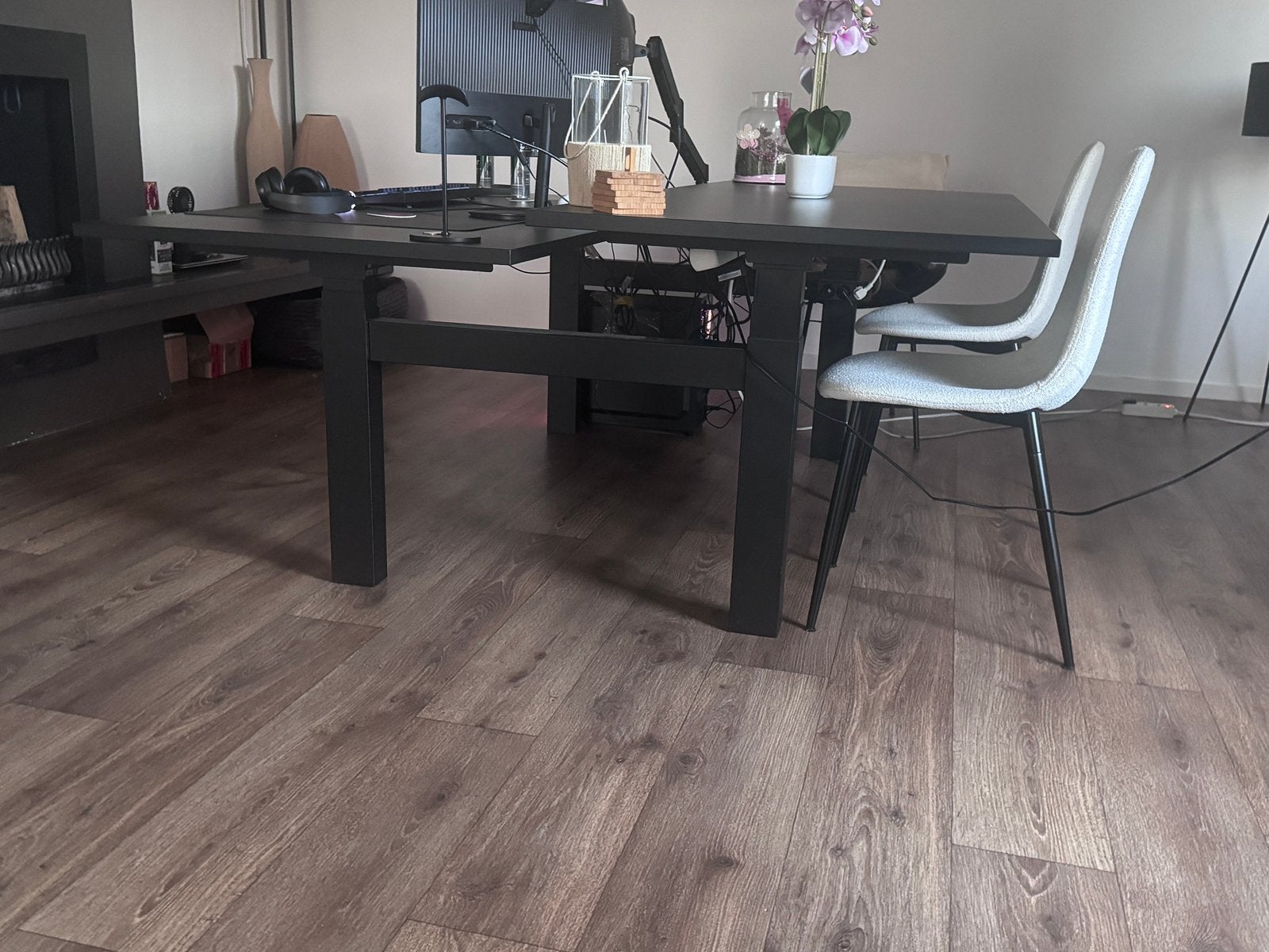Duo bureautafel zwart, Ophalen, Zo goed als nieuw, Zwart, Overige typen