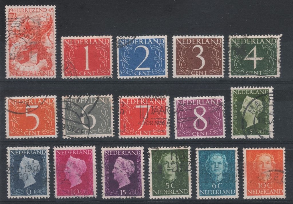 186 postzegels Nederland gebruikt (PZ 58), Ophalen of Verzenden, Na 1940, Gestempeld
