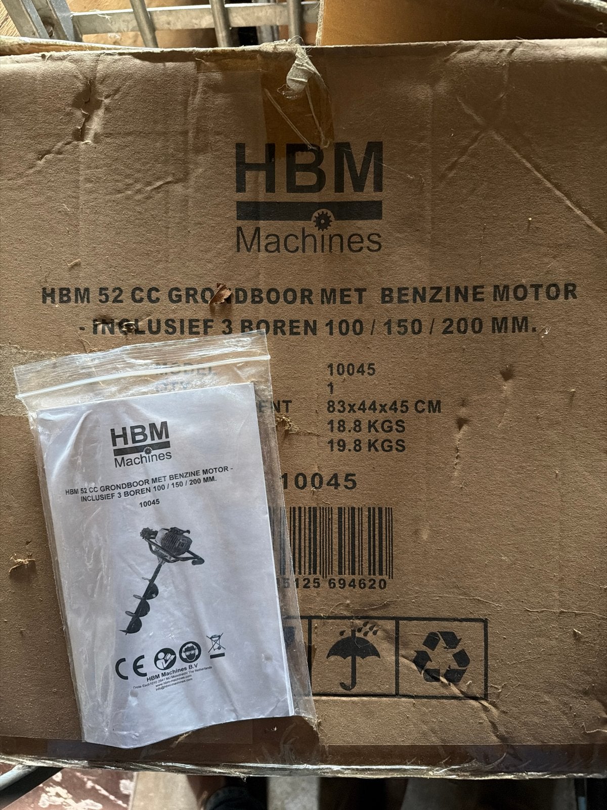 HBM Grondboor met benzinemotor en 3 boren - Nieuw, Ophalen, Nieuw, Overige typen