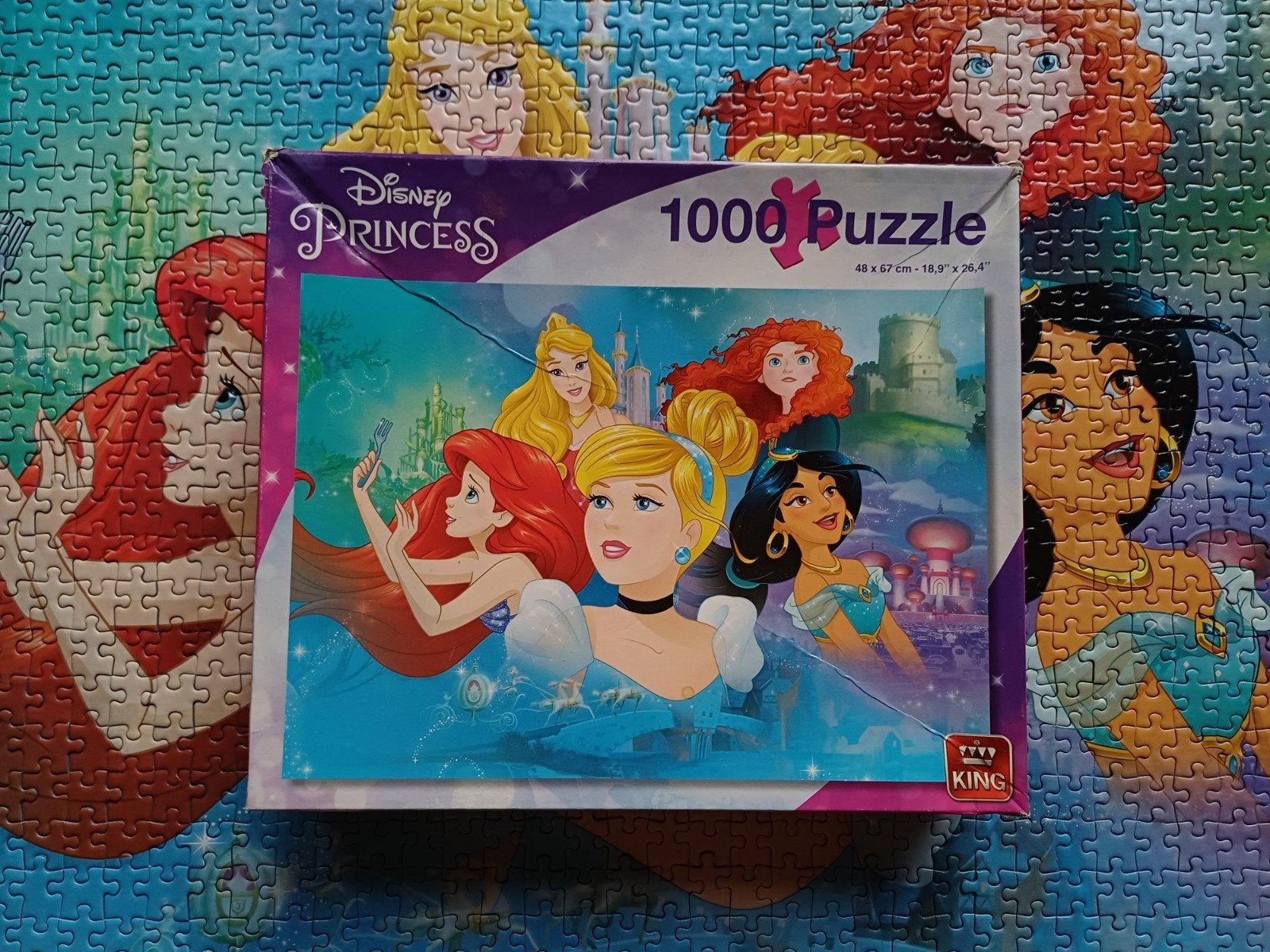 Puzzel 1000 stukjes Disney prinsessen, Ophalen of Verzenden, 500 t/m 1500 stukjes, Zo goed als nieuw, Legpuzzel
