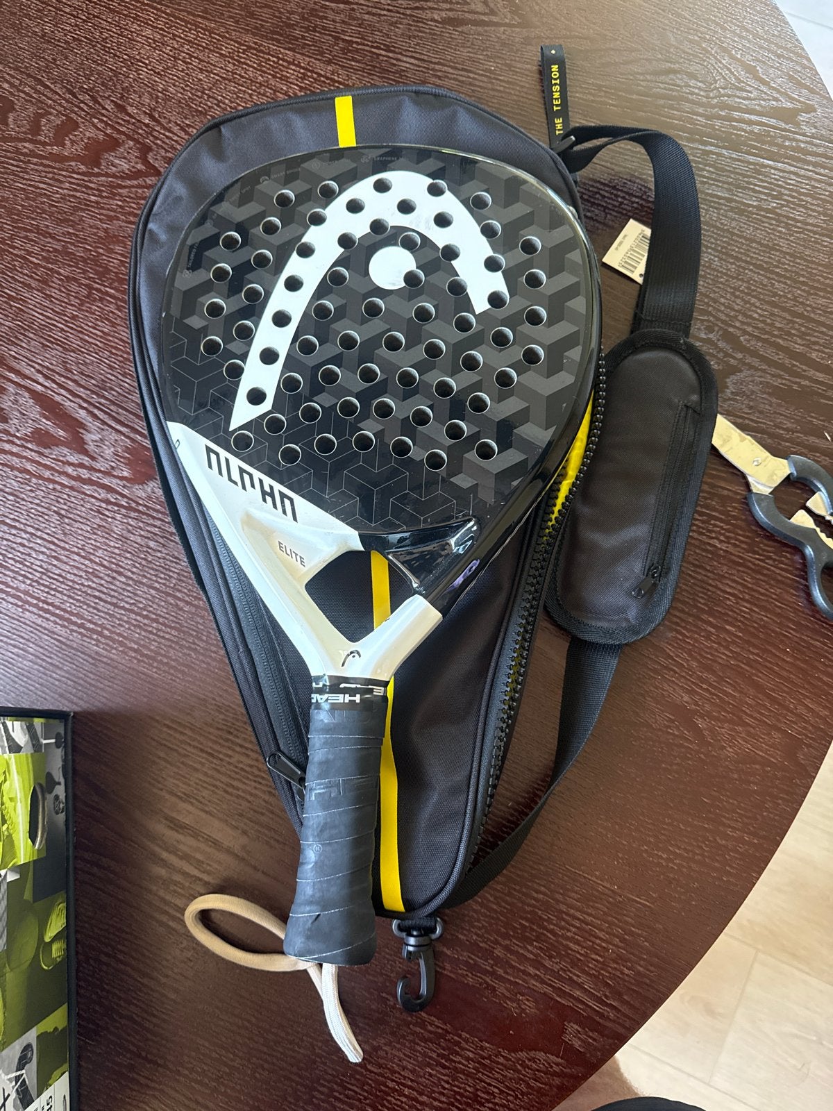 Head Alpha Elite padel racket met hoes, Ophalen of Verzenden, Zo goed als nieuw