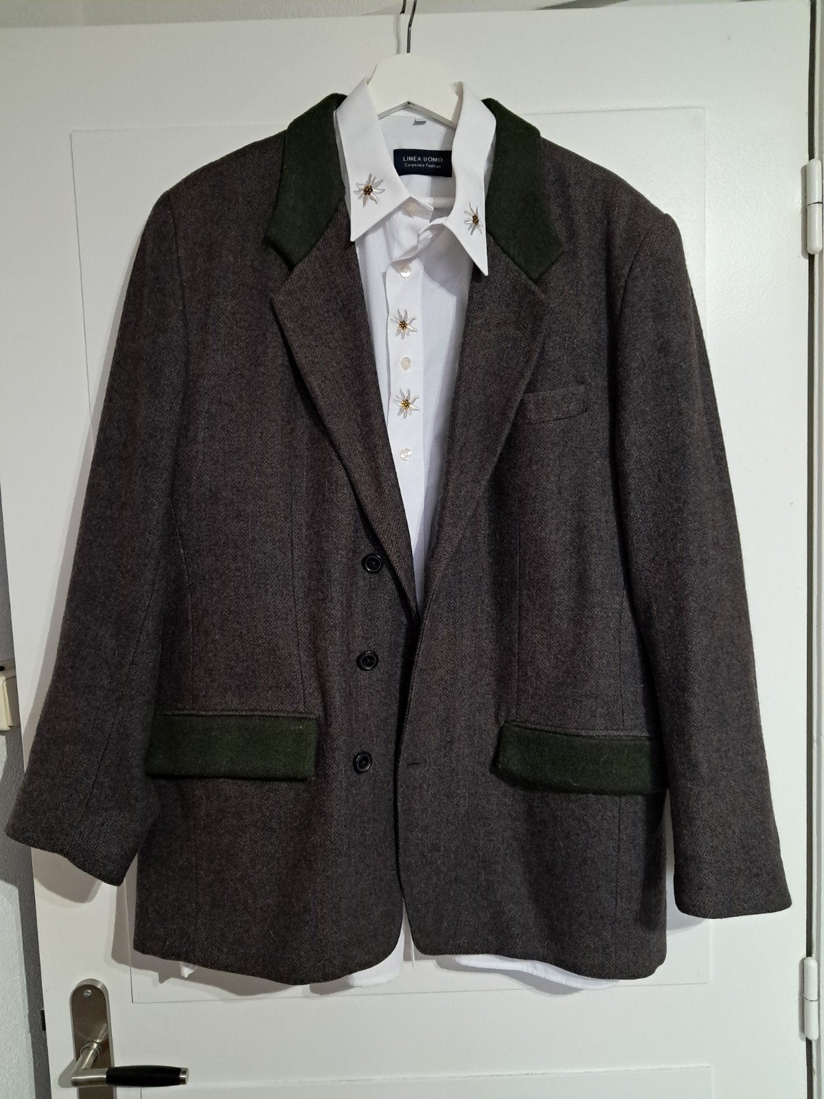 Tiroler Style Jasje/Colbert Met Geborduurd Overhemd XL, Ophalen of Verzenden