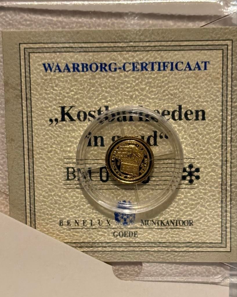 Gouden munt Benelux Muntkantoor met certificaat, Ophalen of Verzenden, Overige waardes, Losse munt, Goud