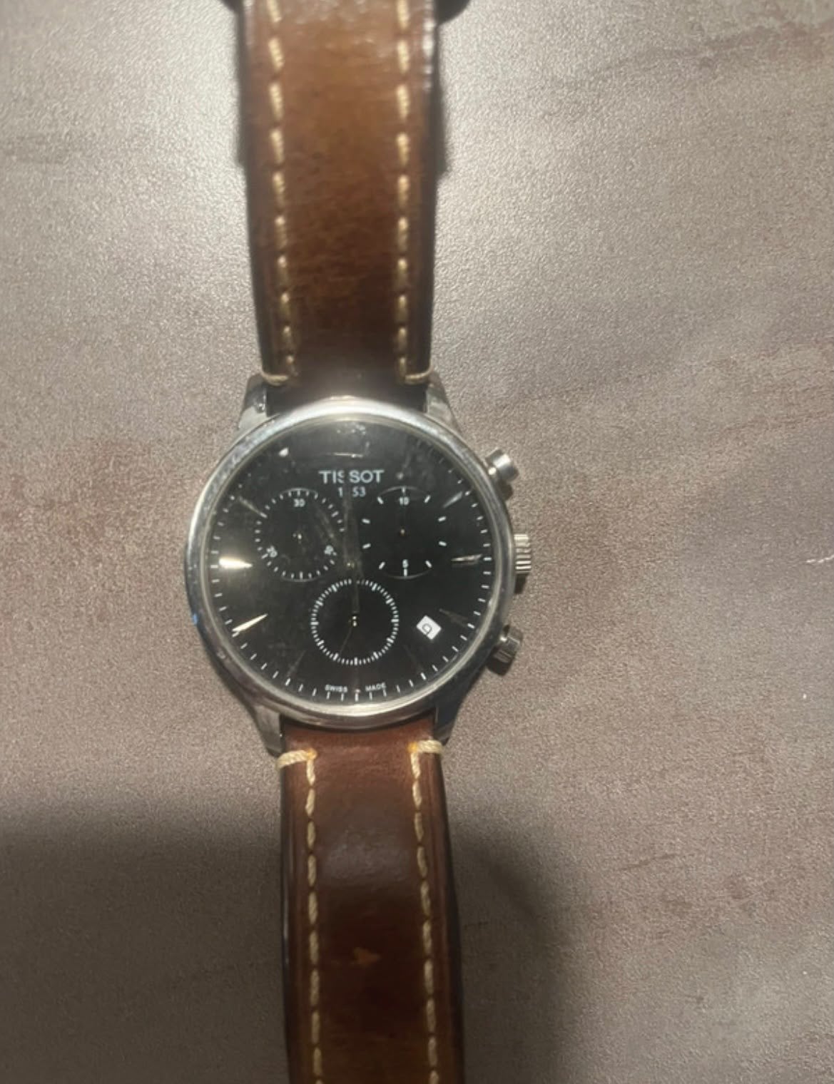 Tissot chronographe 1853, Ophalen, Zo goed als nieuw, Staal, Overige merken