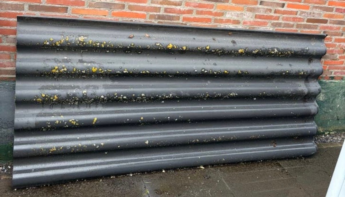 2 cementgebonden golfplaten 2,44 x 1,10m, Doe-het-zelf en Verbouw, Dakpannen en Dakbedekking, Ophalen, Overige materialen, Gebruikt