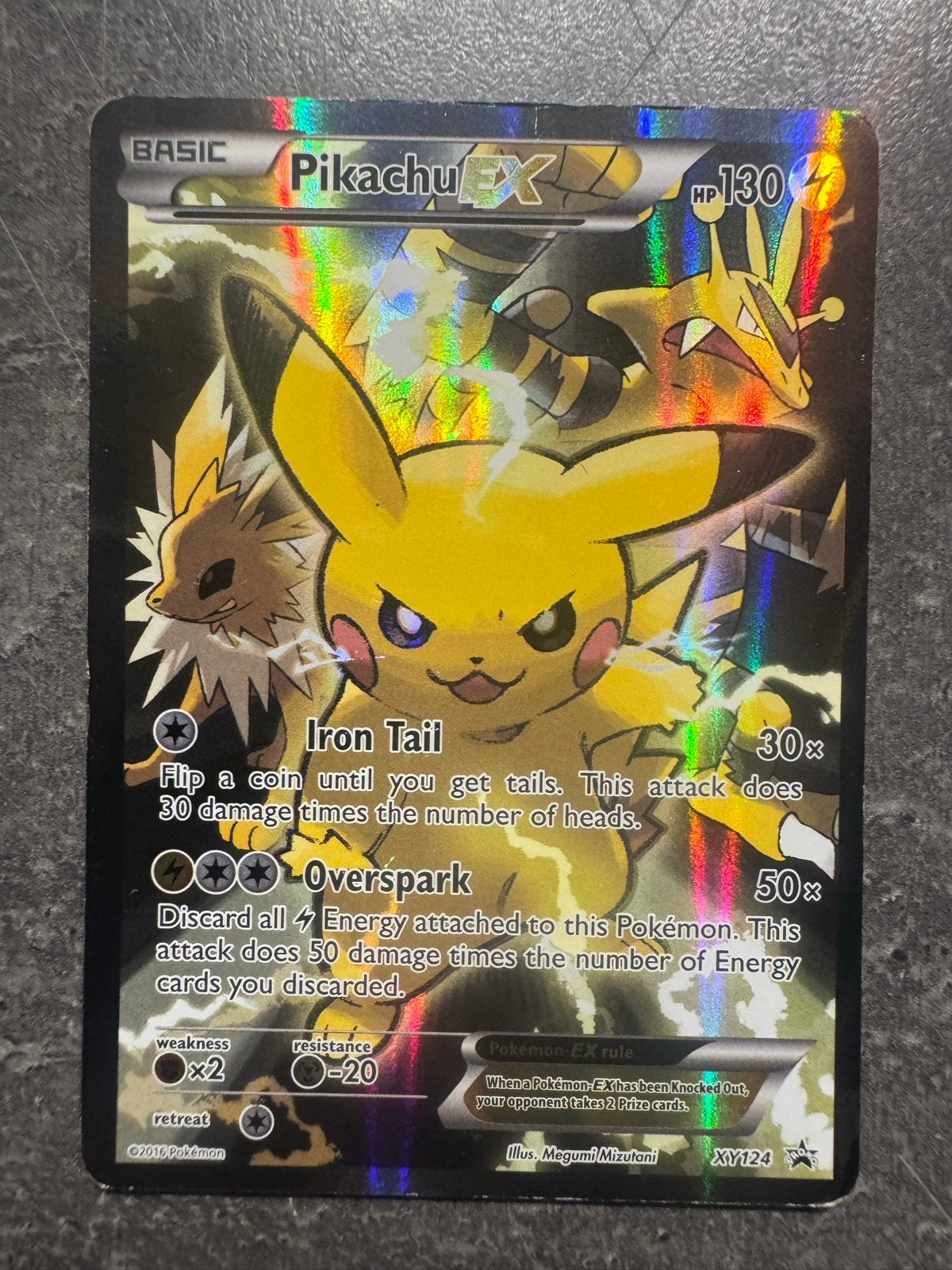 Pikachu EX XY124 Pokémon kaart - Foil, Hobby en Vrije tijd, Verzamelkaartspellen | Pokémon, Ophalen of Verzenden, Gebruikt, Losse kaart