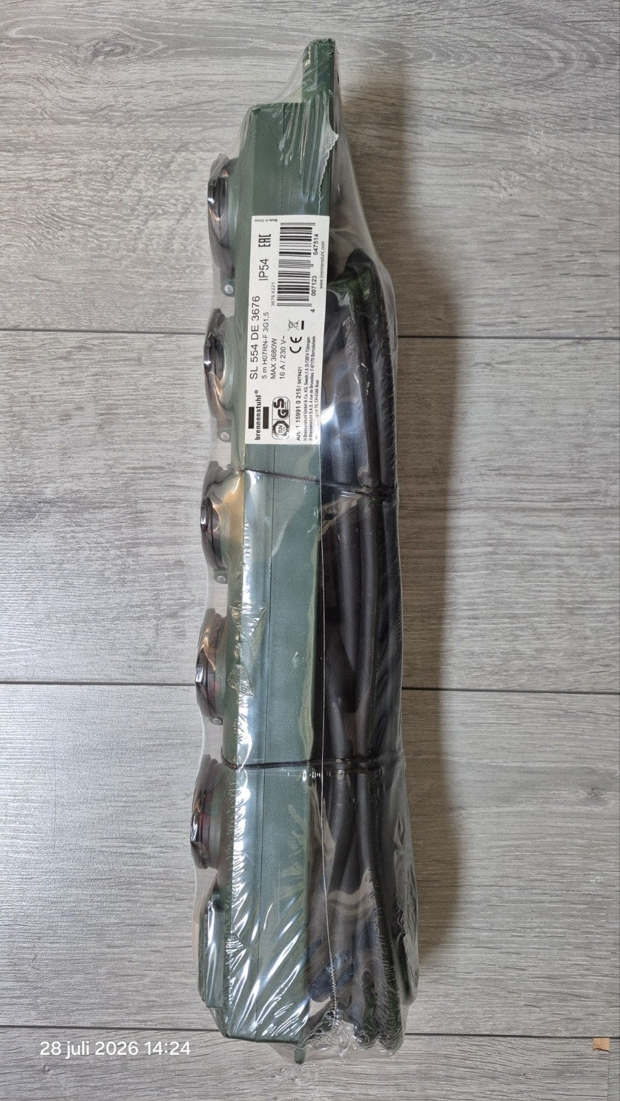 stekkerdoos Brennenstuhl SL 554 DE 3674 Stekkerdoos 5m IP54, Ophalen of Verzenden, Nieuw