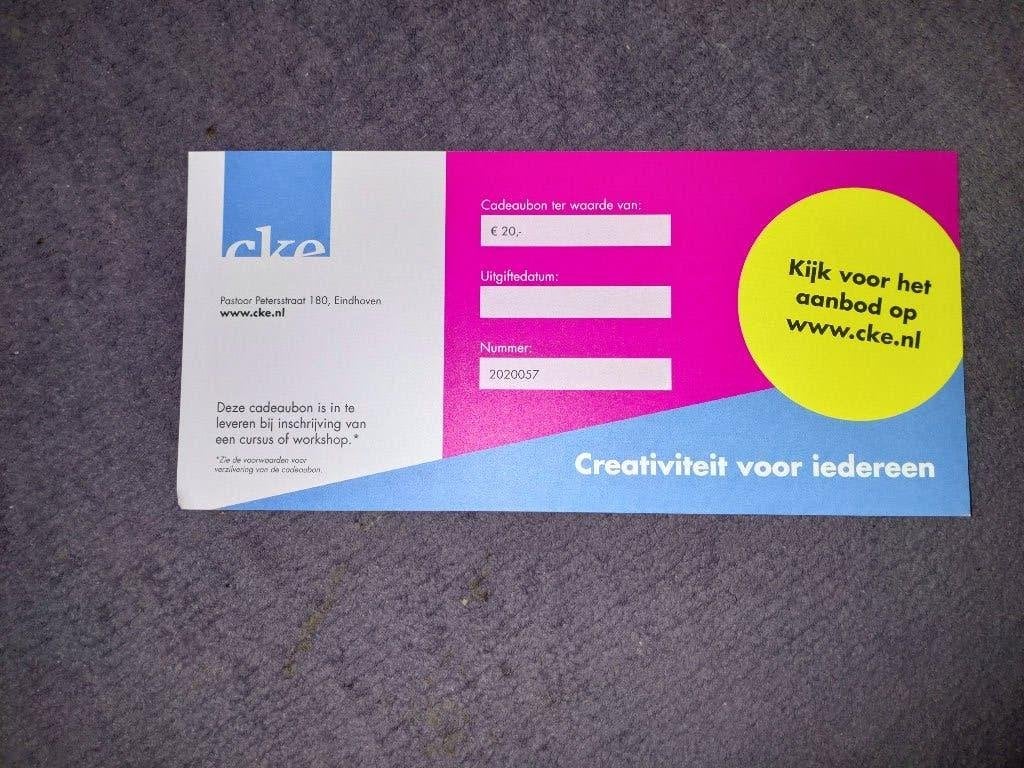 Waardebonnen CKE (Cultuur & Kunst Eindhoven), Drie personen of meer, Cadeaubon, Overige typen