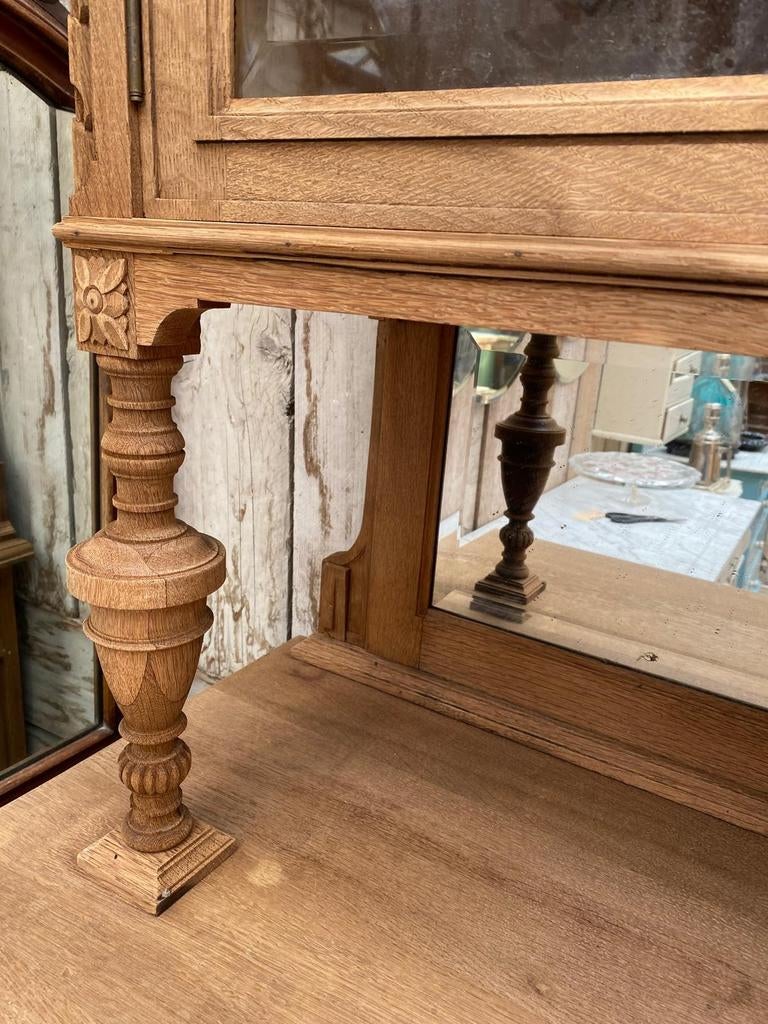 Landelijk tweedelige Franse kast buffetkast vitrine, Antiek en Kunst, Antiek | Meubels | Kasten, Ophalen