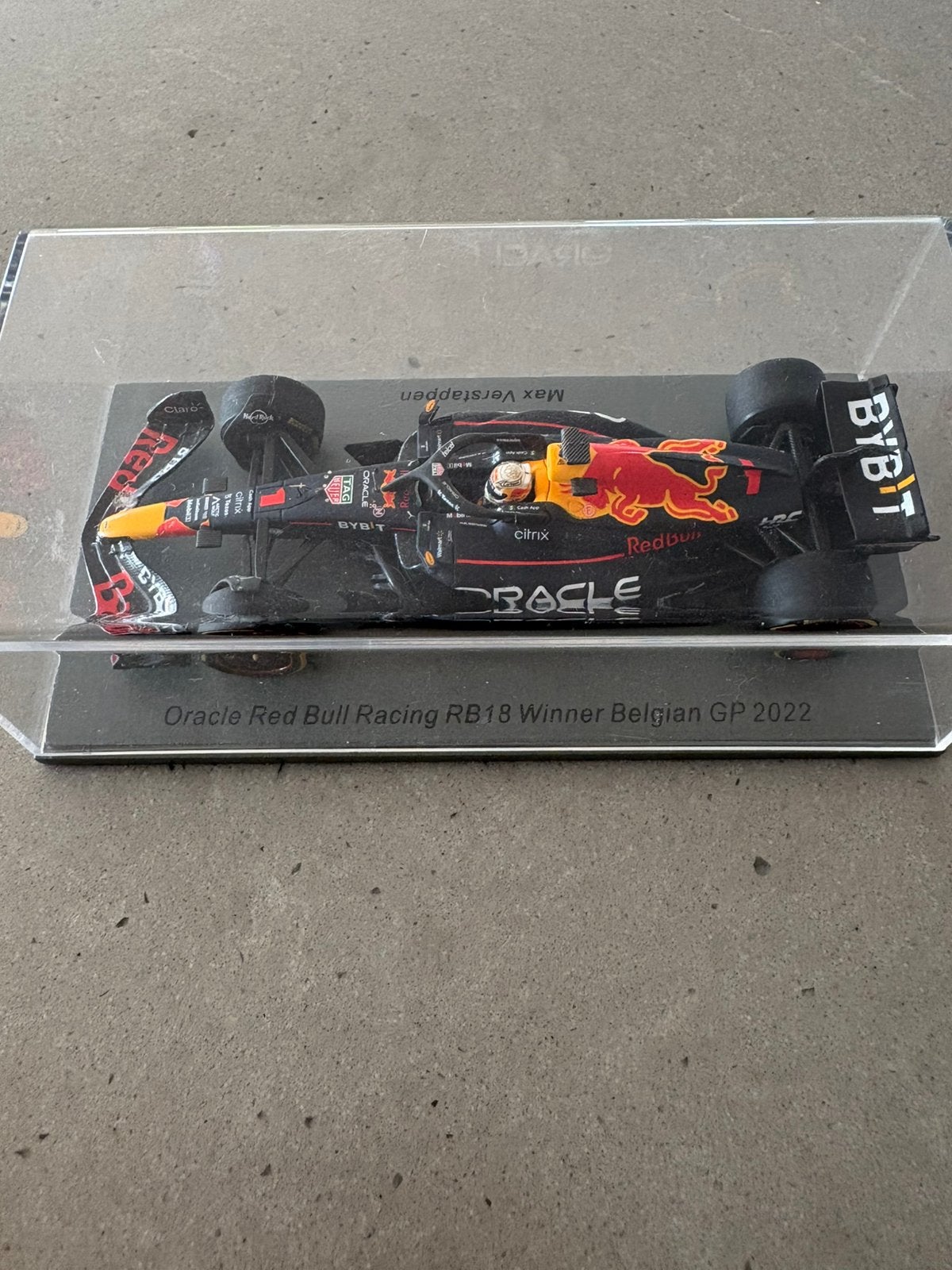 Schaalmodel max verstappen winnaar belgie 2022, Ophalen of Verzenden, Zo goed als nieuw, Formule 1