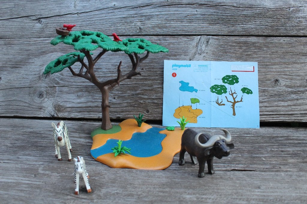 Playmobil 4828 Afrikaanse buffel met 2 zebra's, Complete set, Overige typen, Ophalen of Verzenden, Zo goed als nieuw