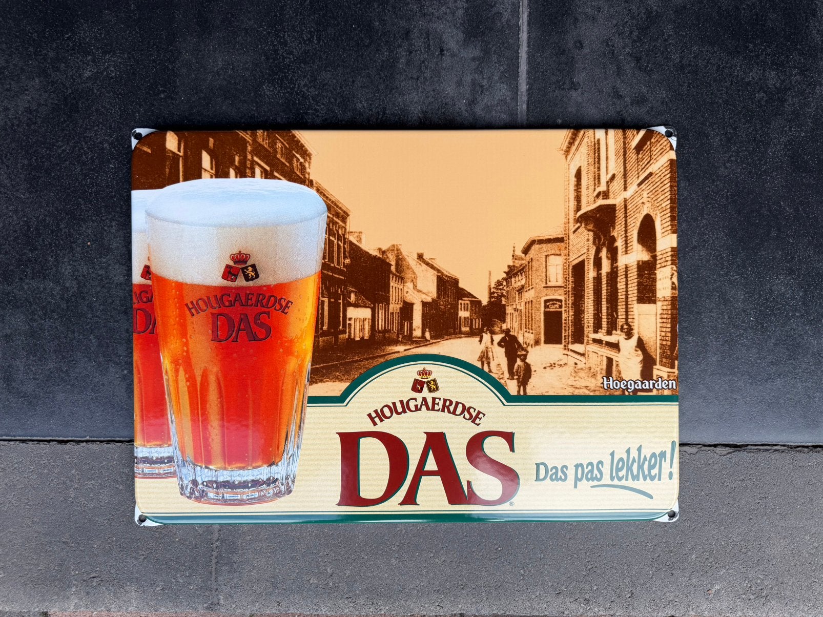 DAS hougaerdse hoegaarden emaille, Ophalen of Verzenden, Zo goed als nieuw, Reclamebord