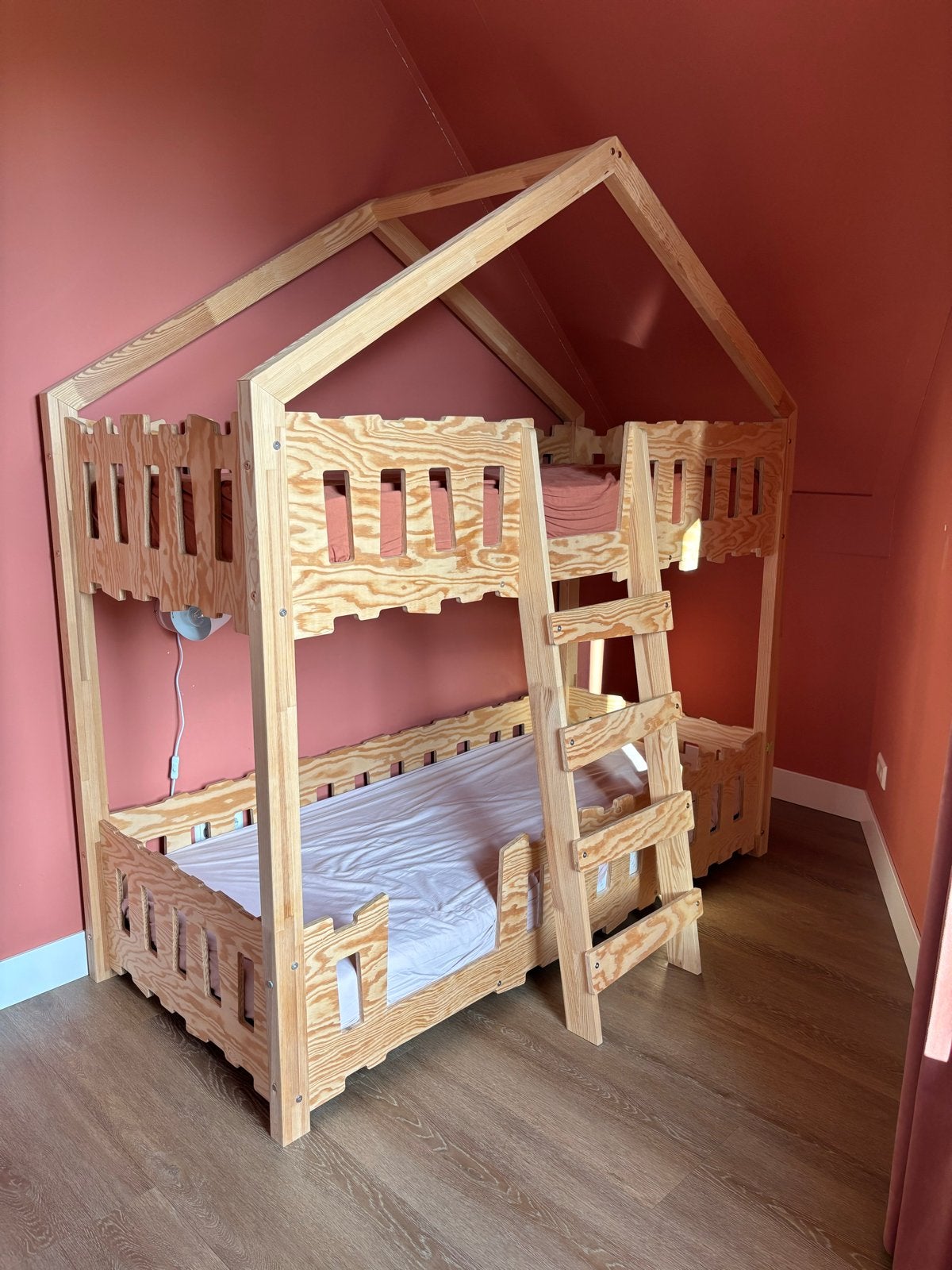 Petit Puk Jardin halfhoog stapelbed – 80  180 cm, Ophalen, 90 cm, Tweepersoons, Zo goed als nieuw