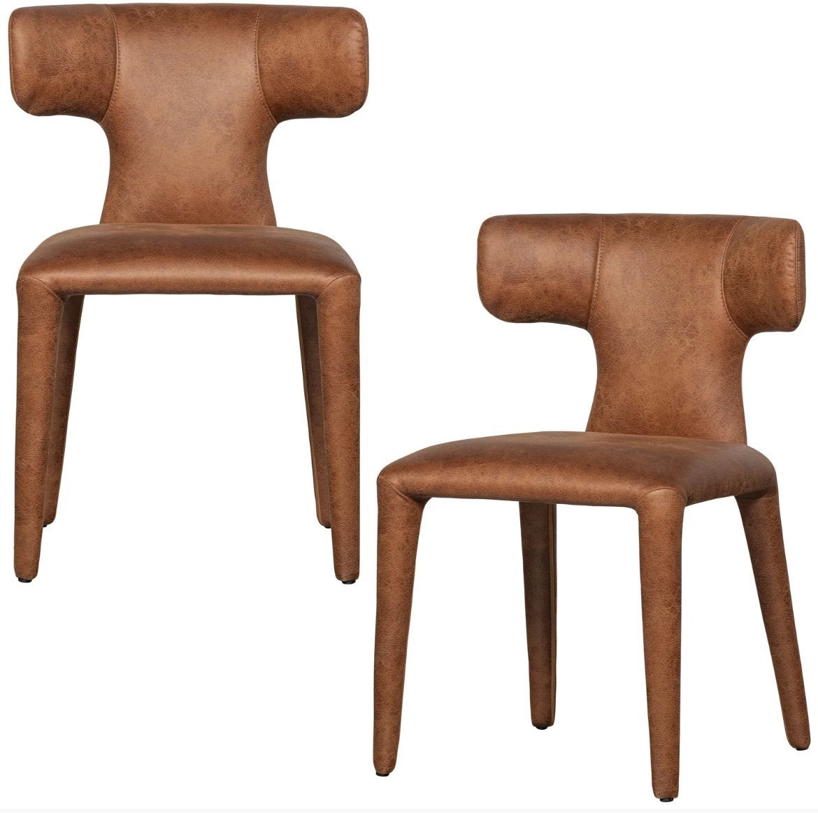 Woood eetkamerstoelen, cognac kleur, als nieuw, 2 stuks, Huis en Inrichting, Ophalen, Overige materialen, Twee, Bruin