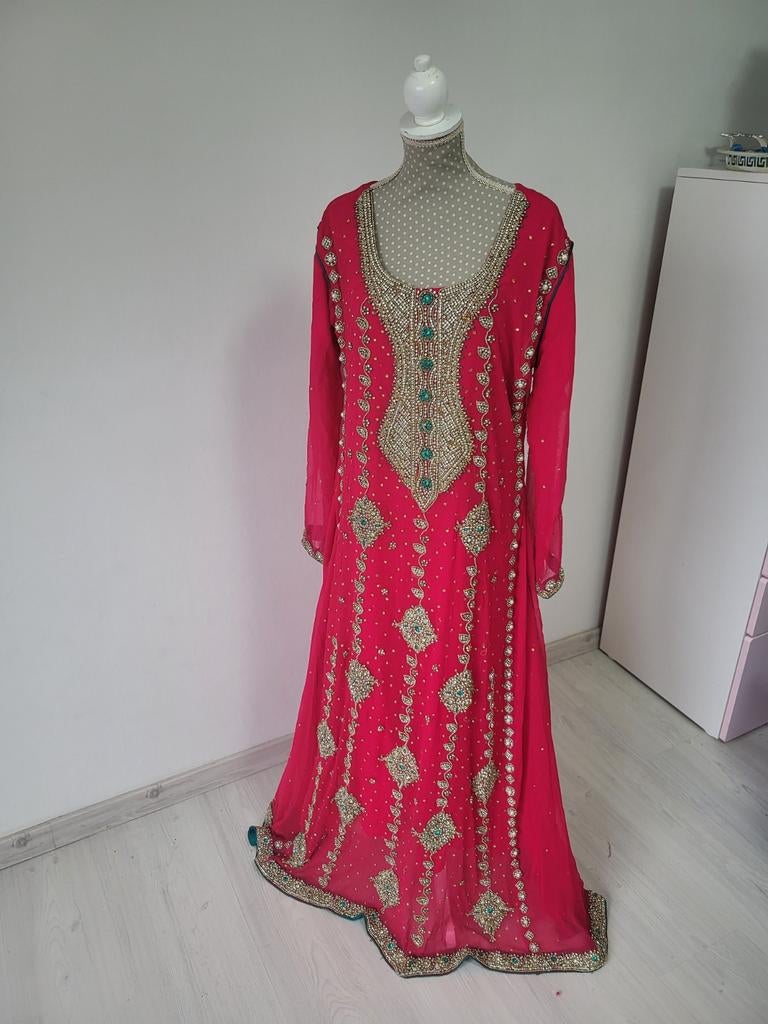 Prachtige Indiase/Pakistaanse jurk - Feestelijke Anarkali, Maat 38/40 (M), Galajurk, Ophalen of Verzenden, Roze