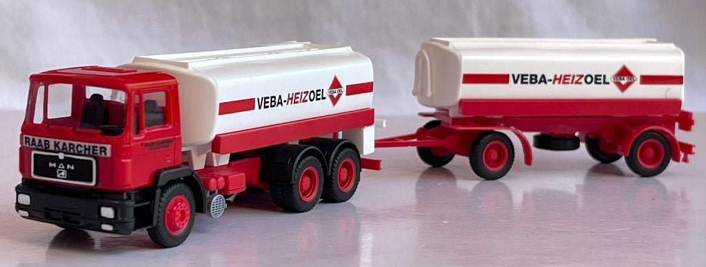 Herpa 142519: MAN F90 combinatie Raab Karcher "VEBA-HEIZÖL", Ophalen of Verzenden, Zo goed als nieuw, Bus of Vrachtwagen, Herpa