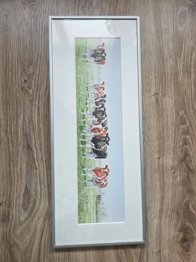 Klein schilderijtje met koeien van Wiebe van der Zee, Ophalen of Verzenden