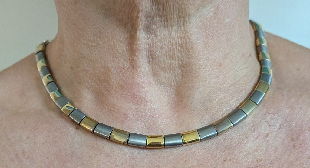 Boccia ketting, titanium, Sieraden, Tassen en Uiterlijk, Kettingen, Ophalen of Verzenden, Zo goed als nieuw, Overige kleuren, Overige materialen