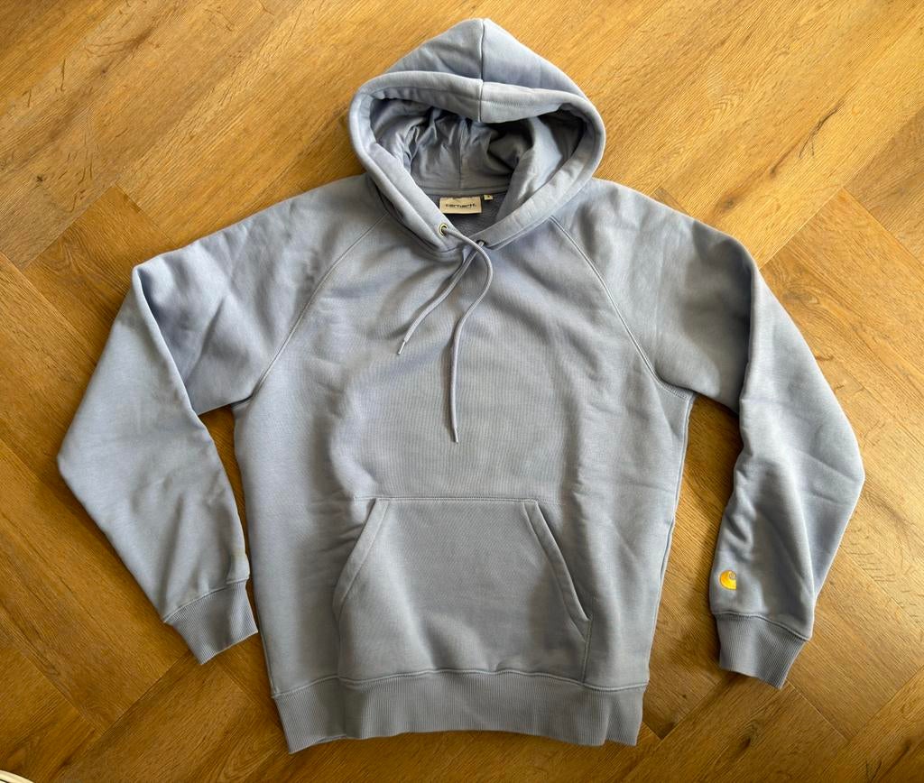 Carhartt WIP CHASE - Hoodie - charm blue/gold - maat S, Ophalen of Verzenden, Zo goed als nieuw, Maat 46 (S) of kleiner, Blauw